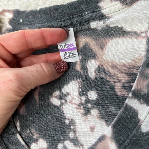 Holiday Dead Inside But Jolly AF Bleached Black Tee Large - Picture 4 of 7